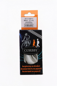 Шнурки, CORBBY, 5251С - 90см плоские, светоотражающие